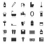 Bathroom icons with reflect on white background