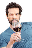 man with wine glass