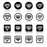Diamond, luxury vector icons set