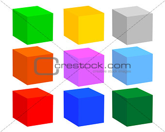 nine cubes