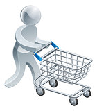 Shopping trolley silver person
