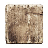 Old grunge wood board isolated on white