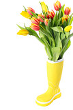 Boot with tulips
