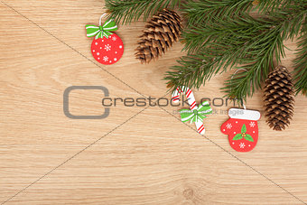 Christmas fir tree and decor