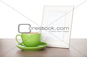 Photo frame and coffee cup