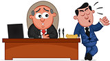 Business Cartoon - Boss Man and Complaining Employee