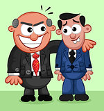 Business Cartoon - Boss Man Taking Advantage of Employee