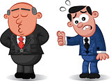 Business Cartoon - Boss Man Doesn't Listen to Employee