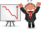 Business Cartoon - Boss Man Happy with Chart