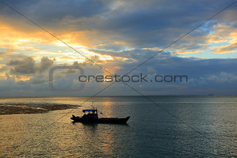 the sunset of bintan island