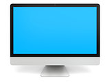 Desktop computer with blue screen