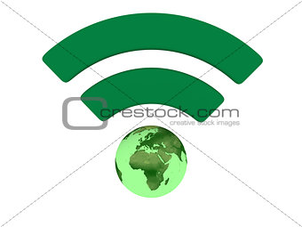Green WiFi symbol
