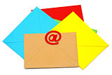 E-mail icon with colorful envelopes on white background. E-mail 