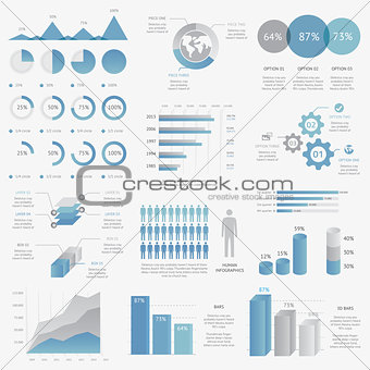 Big collection of modern business infographic vector elements
