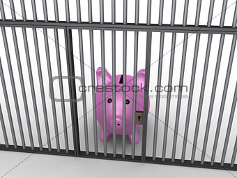 Pig money box in prison