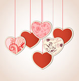 Decorative background with hearts