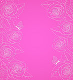 Pink  background with roses