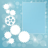 blue background with cogwheel