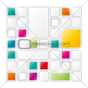 field of gray and color squares