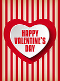 Valentine Day Heart on Retro  Background