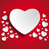 Valentine Day Heart on Red  Background