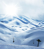 Winter mountain ski resort