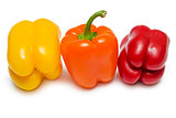 Red orange and yellow Bell peppers