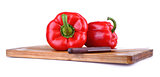 Red Bell Pepper on a Cutting Board 