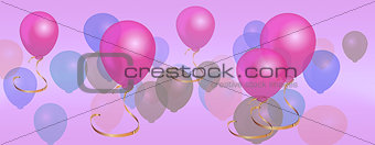 Panorama balloons birthday celebration 