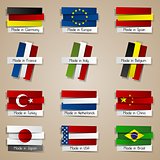 Different Creative Abstract Countries Made In Badges