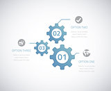 Infographic technology gears with option elements. Eps10 vector.