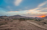 desert scenic at sunset near petra jordan