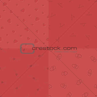Vector bulged-in love seamless patterns