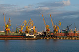 cranes in a harbour