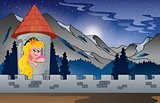 Background castle with princess