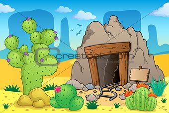 Desert with old mine theme 1