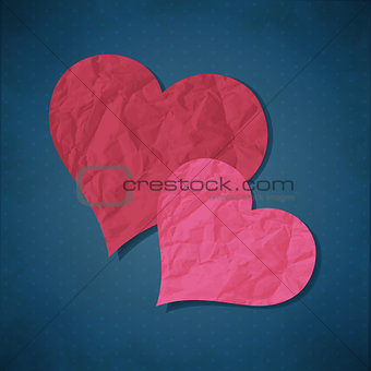 Two hearts from paper