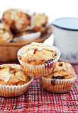 Muffins with almonds and cherries