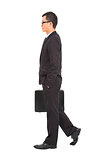 going business man holding brief case
