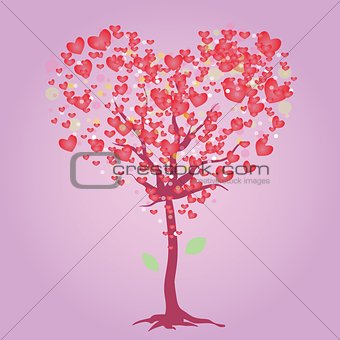 pink heart tree