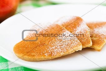 Heart shape pancakes