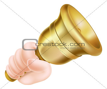 Ringing gold hand bell