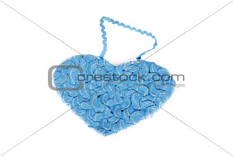 Heart shape of interwoven blue braid