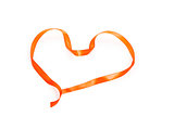 Heart shape of orange braid