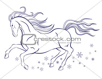 horse and snowflakes