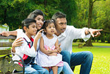 Happy Indian family at outside