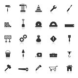 Construction icons with reflect on white background