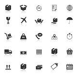 Shipping icons with reflect on white background