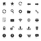 Tool bar icons with reflect on white background