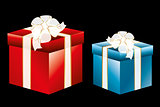 Isolated gift boxes on black